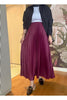Pileli Maxi Boy Etek Bordo