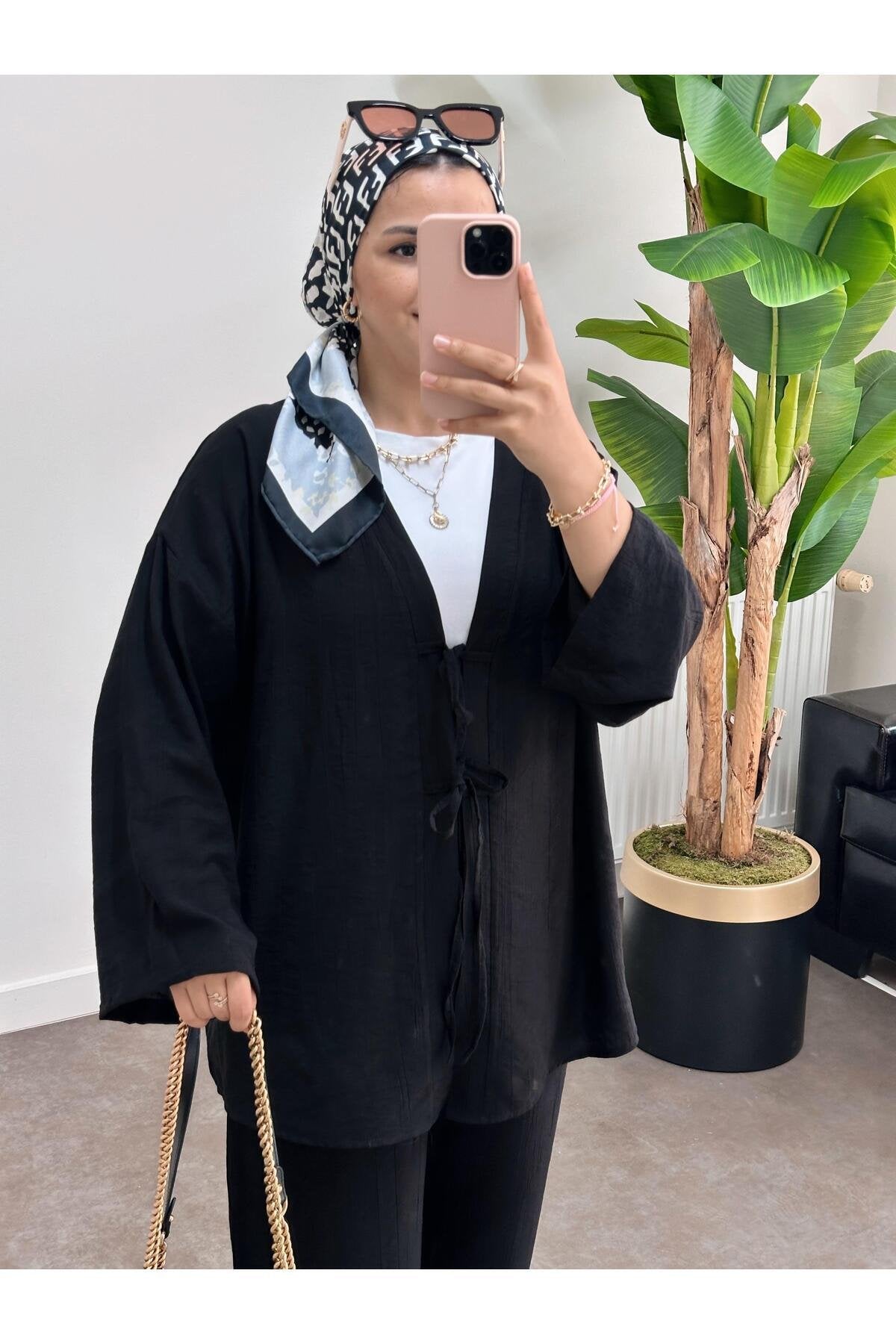 Kimona Takım Bağcıklı Yağyeşili