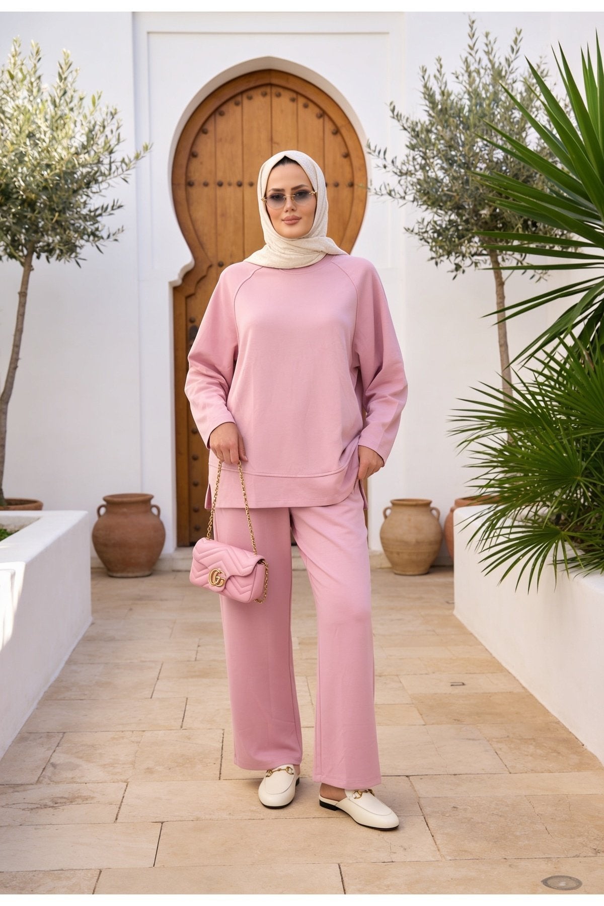 Aluna Modal Pantolonlu Takım | Premium Oversize Rahat Kalıp-Acıkahve