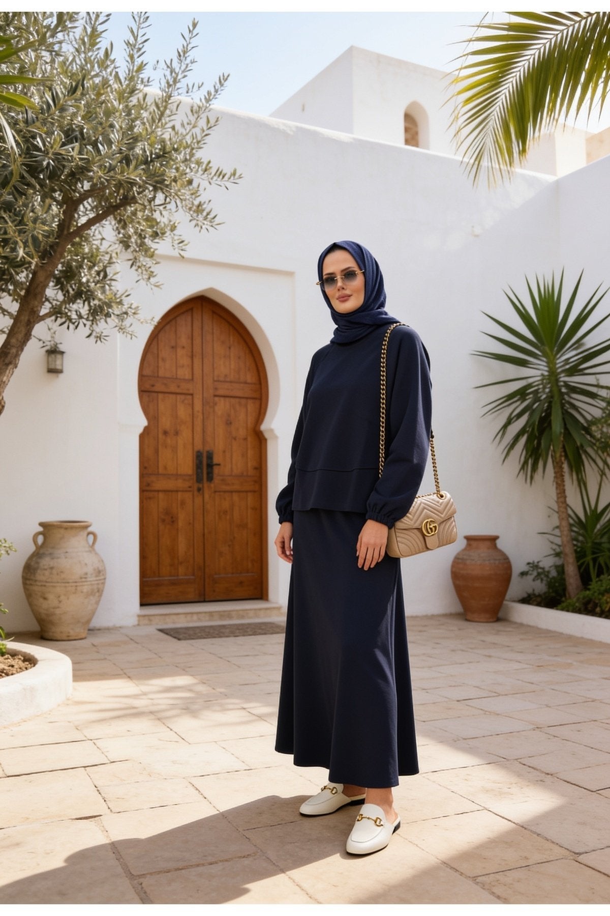 Mihra Modal Kumaş Oversize Etekli Takım