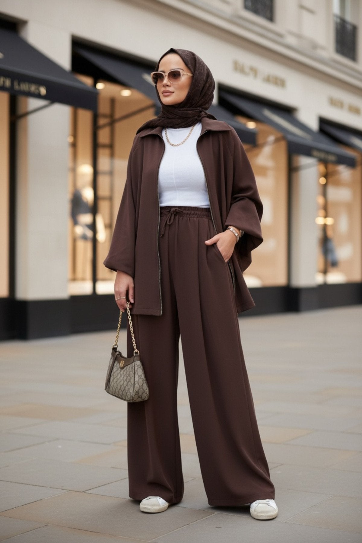 Eleganza Palazzo Fermuarlı İkili Takım – Mevsimlik -36-50 Beden Siyah